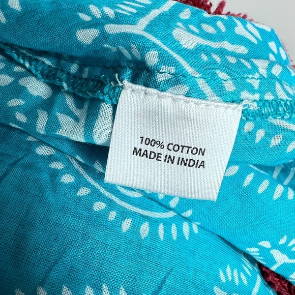 NWT Tuckernuck Tropical Teal Blue Lantern Caftan Cotton Dress M - Picture 8 of 8
